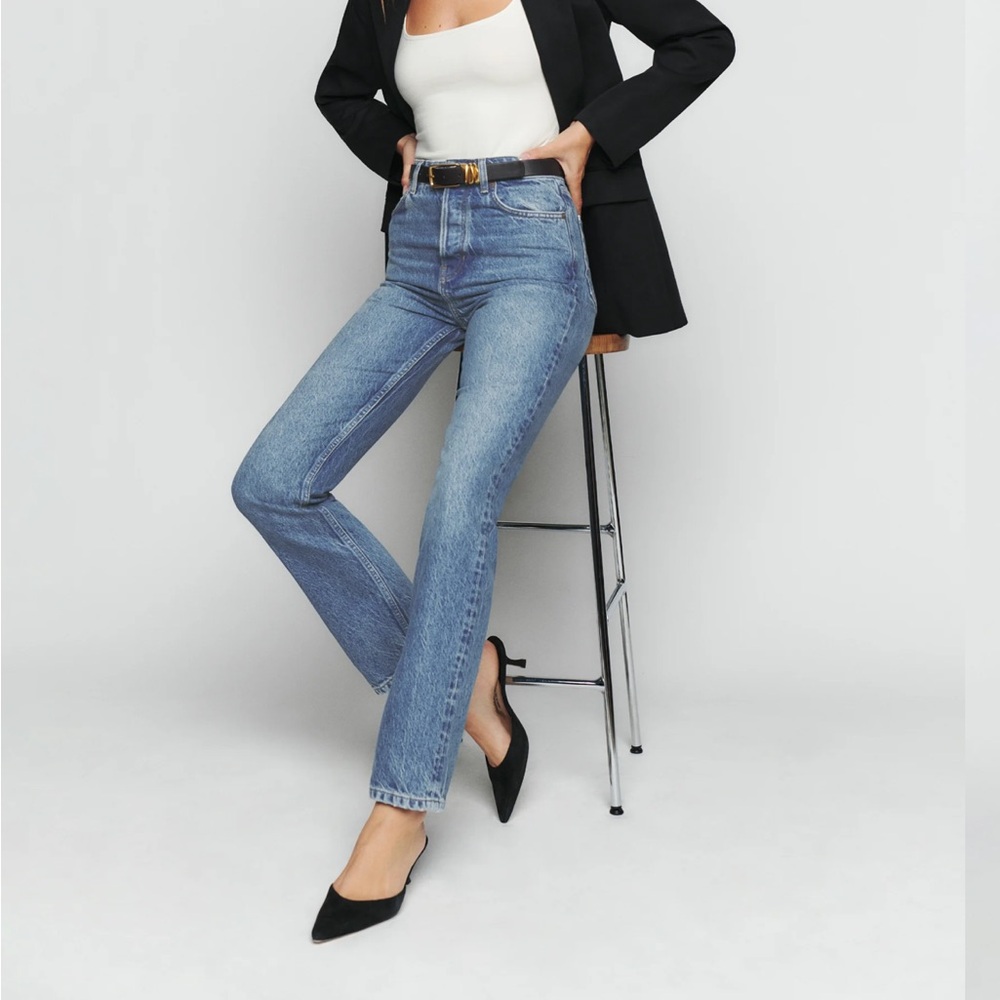 The Reformation Cynthia High Rise Straight Jeans
